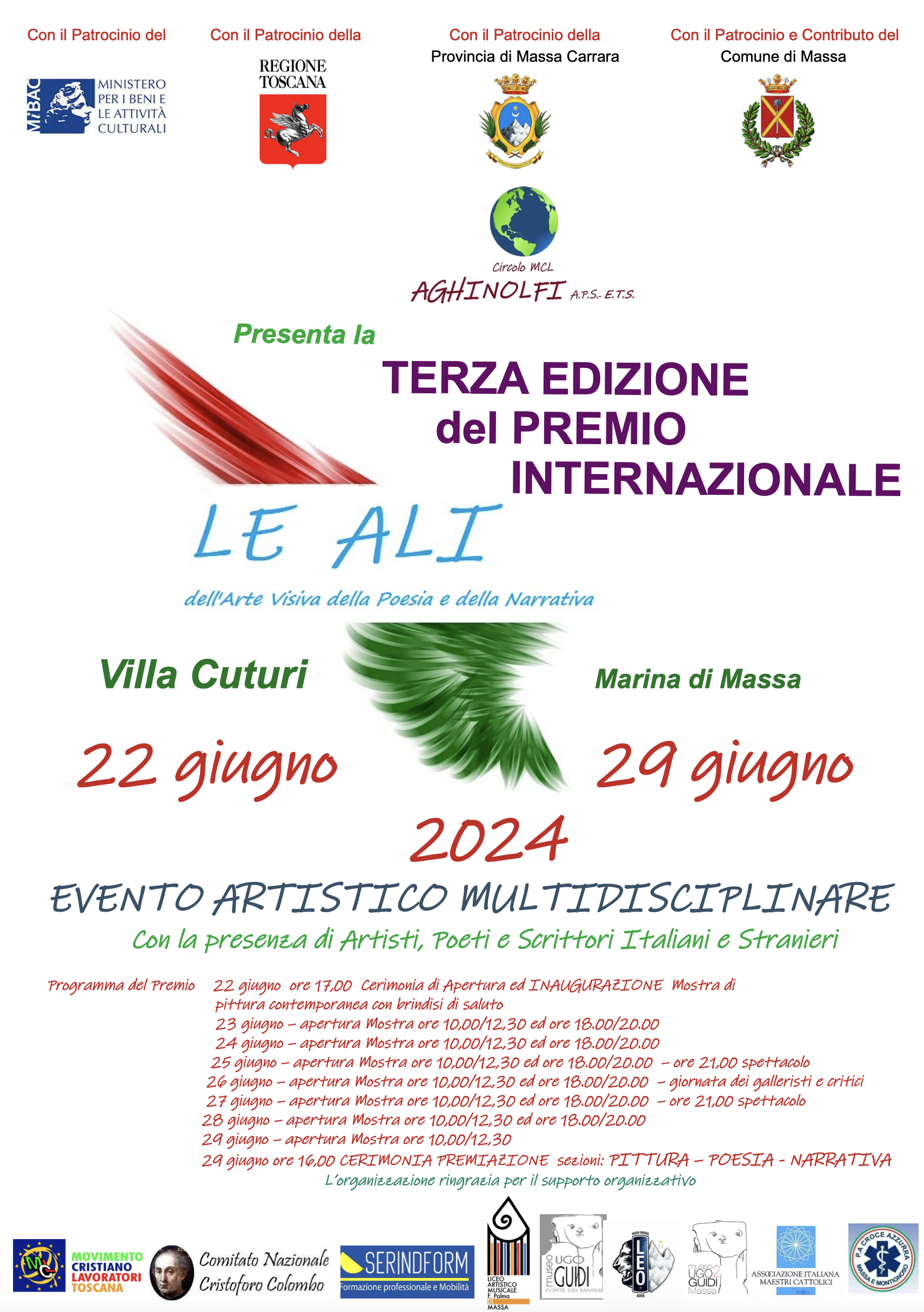 TERZA EDIZIONE DEL PREMIO INTERNAZIONALE LE ALI edizione 2024